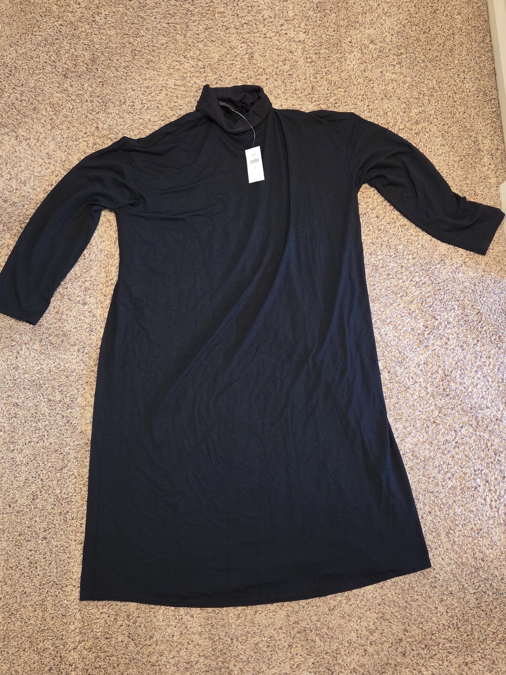 J. Jill Black Long Sleeve Turtleneck Dress